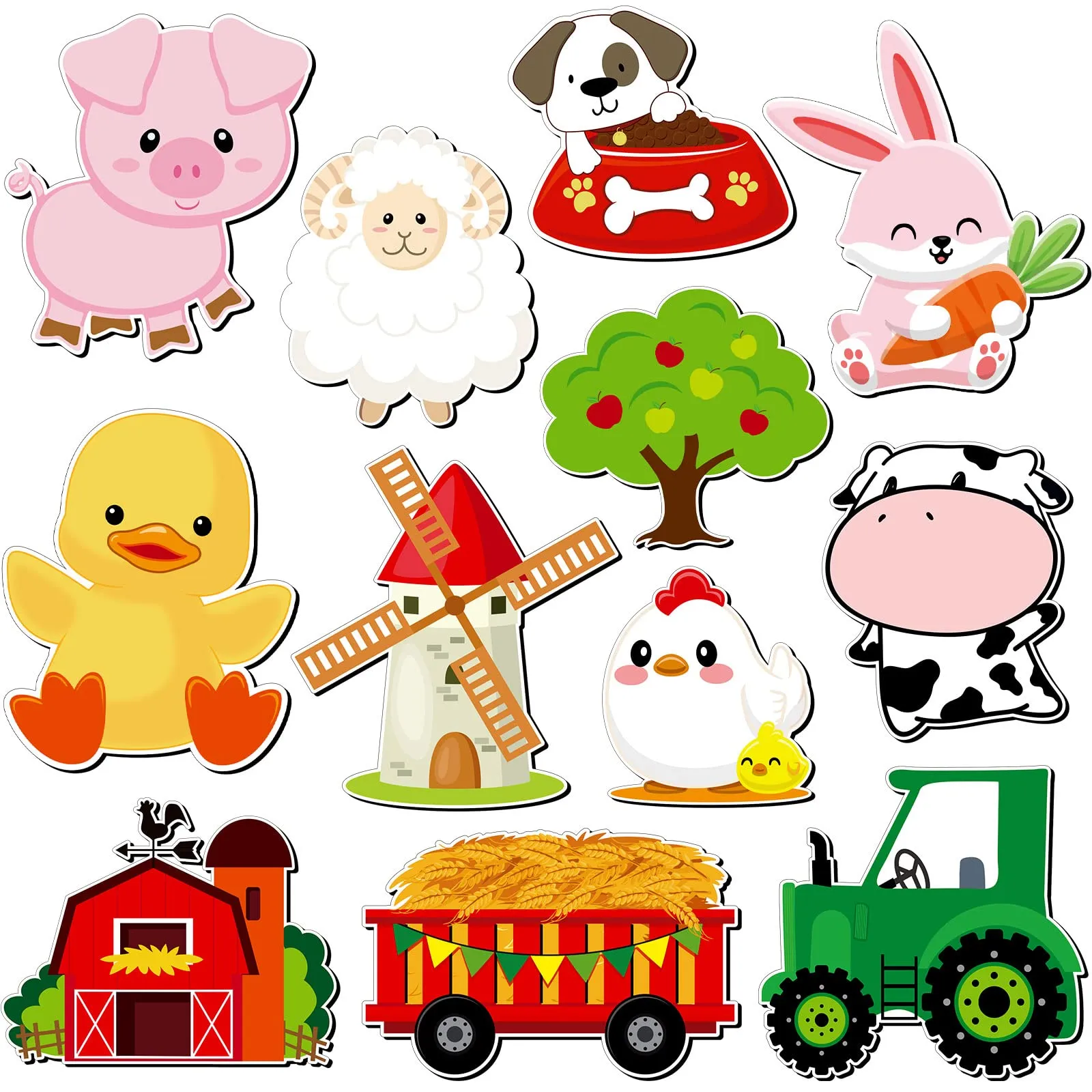 12 Pieces Holidays Refrigerator Magnets Car Stickers Festival Dishwasher Refrigerator Decorative Magnetic Stickers for Valentine's Day Mardi Gras Shamrock St. Patrick's Day Easter (Animal Style)