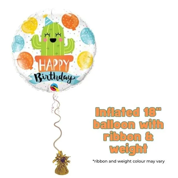 18" Birthday Party Cactus Foil Balloon