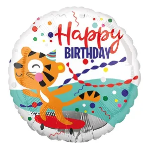 18" Happy birthday Tiger Foil Balloon