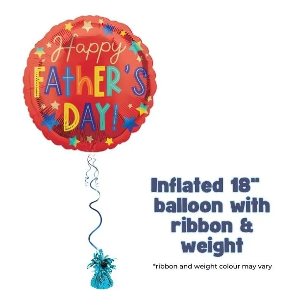 18" Happy Fathers Day Stars Foil Balloon