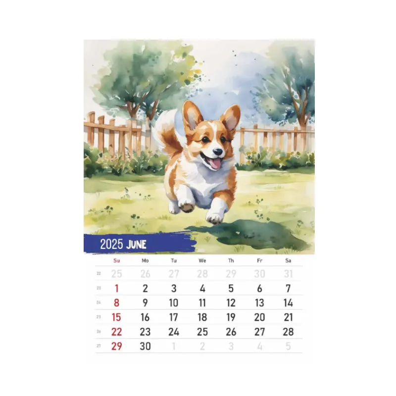 2025 Corgi Monthly Square Wall Calendar