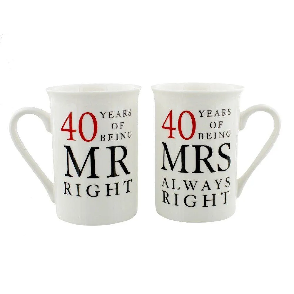 40 Years Mr Right Mrs Always Right - Amore Gift Set (Widdop)