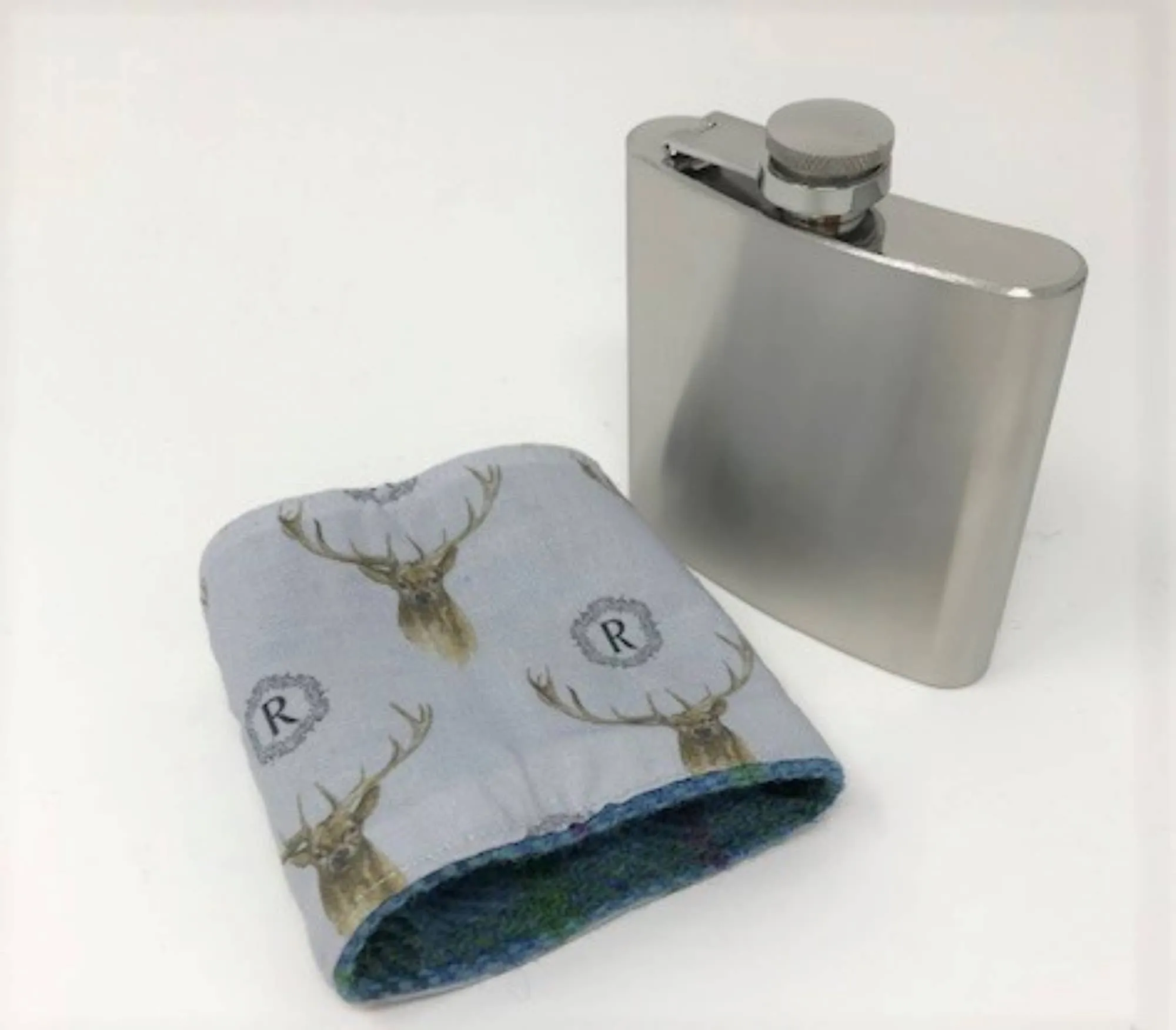 6oz Harris Tweed Hip Flask - Blackwatch Tartan