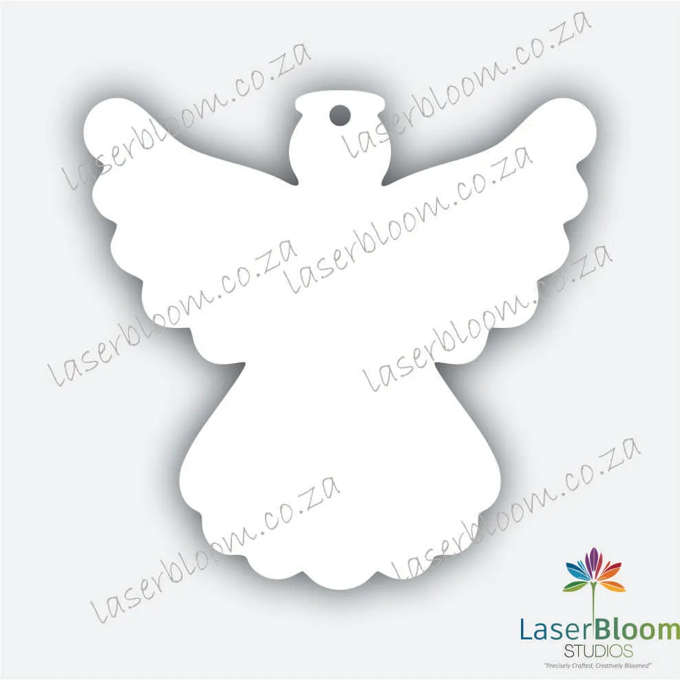 Acrylic Blank Christmas Angel-Select Your Thickness (1.5mm, 2mm, 3mm)