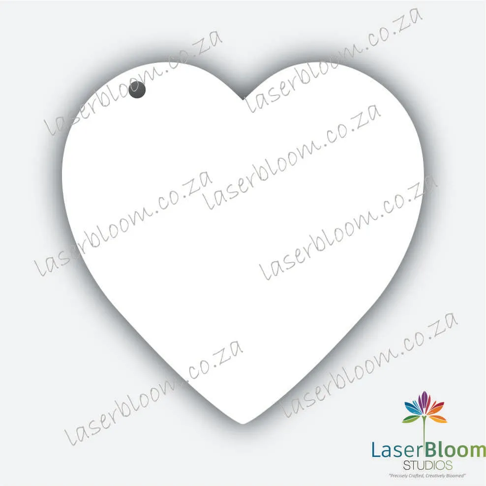 Acrylic Blank Heart- Select Your Thickness (1.5mm, 2mm, 3mm)