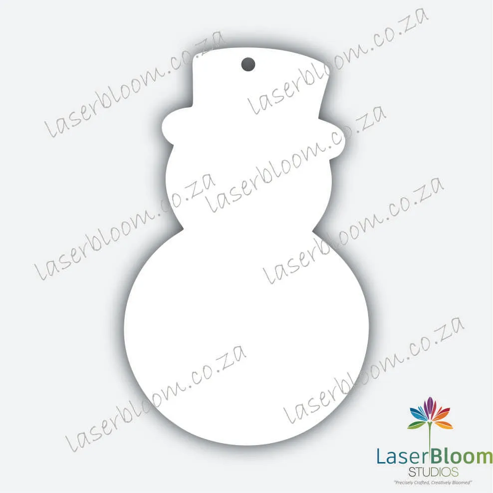 Acrylic Blank Snowman- Select Your Thickness (1.5mm, 2mm, 3mm)