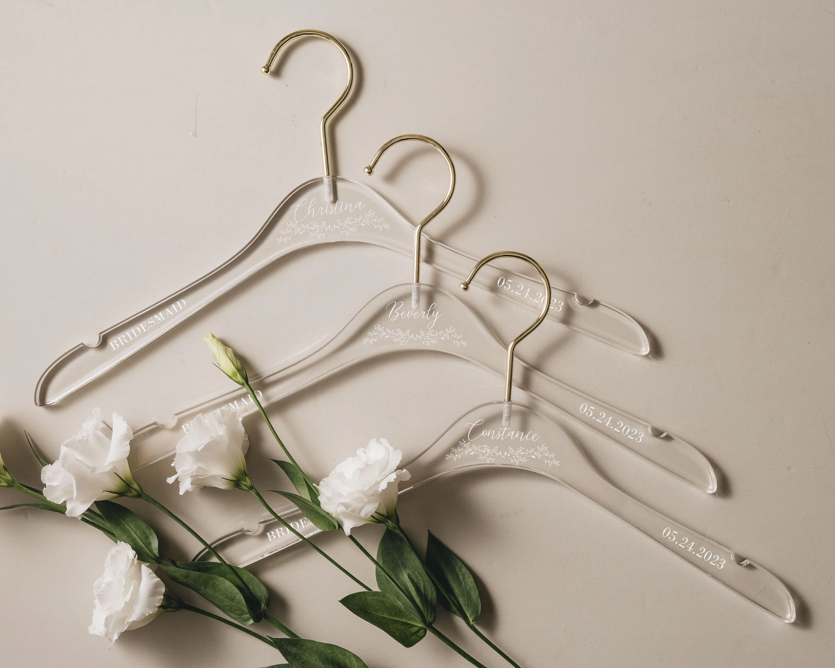 Acrylic Bridesmaid Hanger with Gold Hook