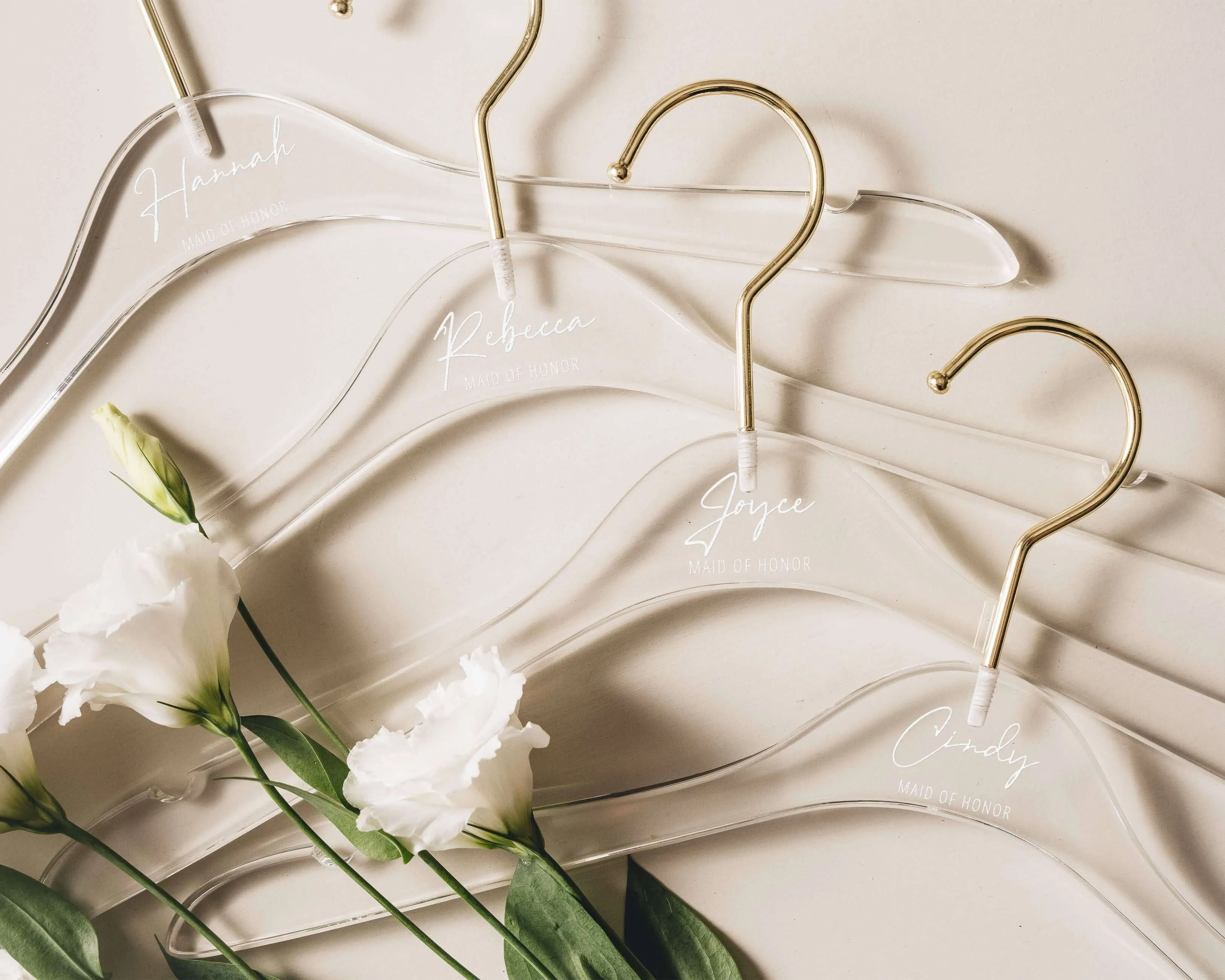 Acrylic Bridesmaid Hanger with Gold Hook