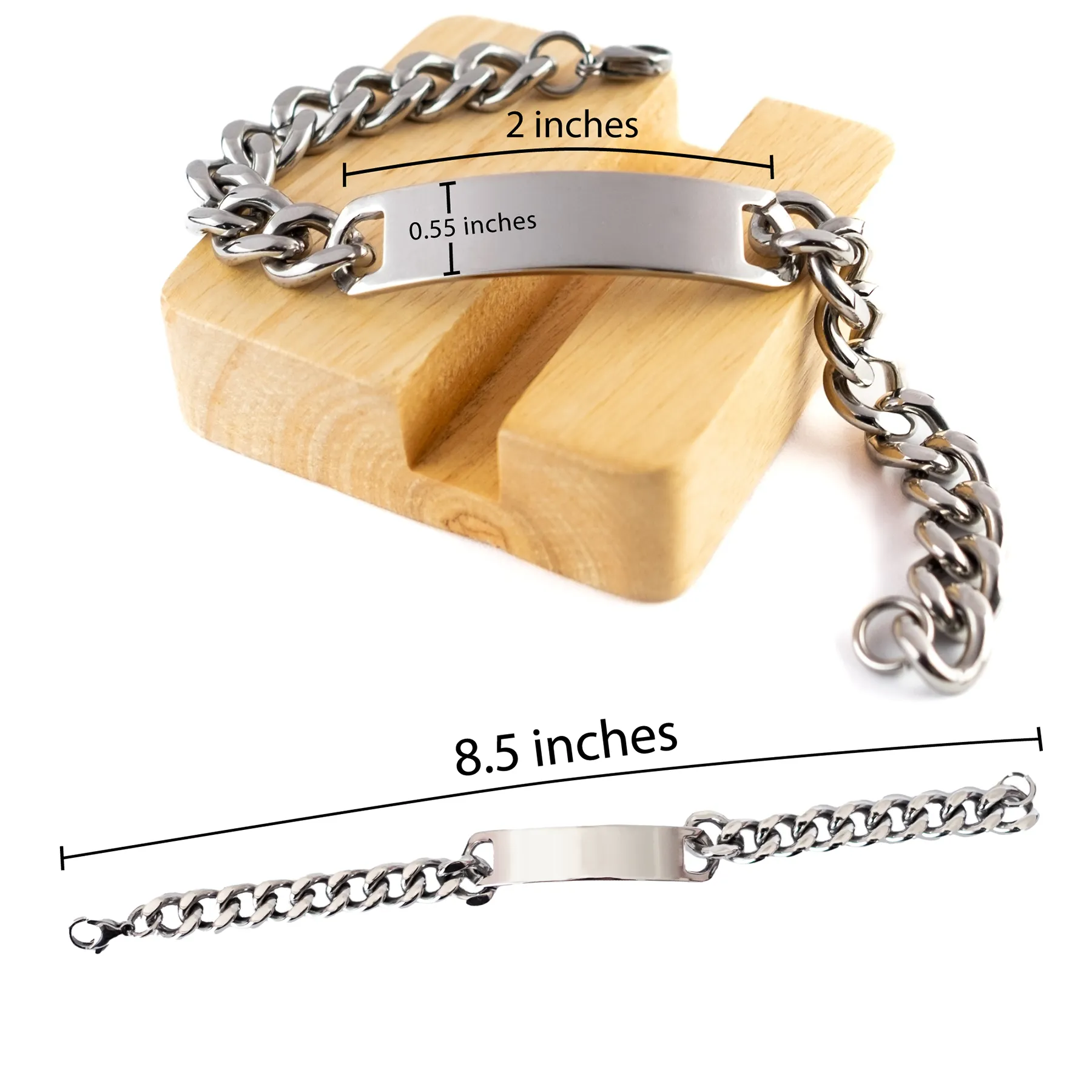 Administrative Assistant Dad Gifts, The best kind of DAD, Father's Day Appreciation Birthday Cuban Chain Stainless Steel Bracelet for Administrative Assistant, Dad, Father from Son Daughter