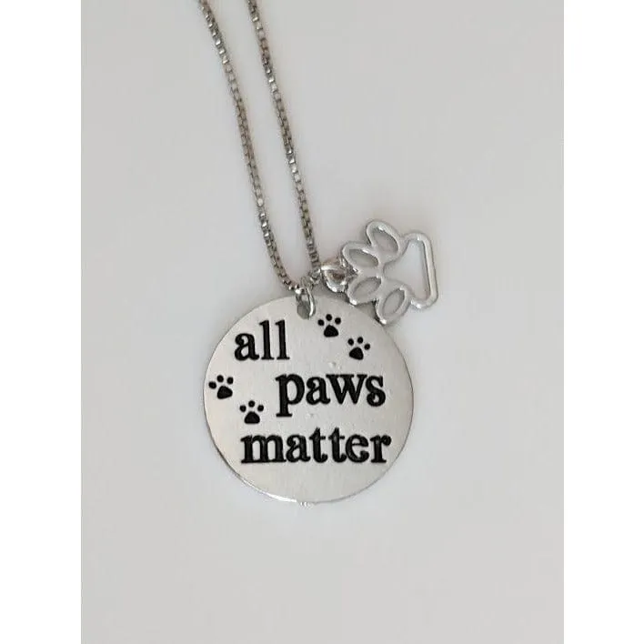 All Paws Matter Pet Lover's Stainless Steel 18" Necklace