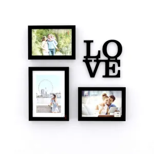 Art Street Valentine Theme Set of 3 Wall Photo Frame Love MDF Plaque for Valentine Day Celebration-Size -5x7, 6x8 Inches