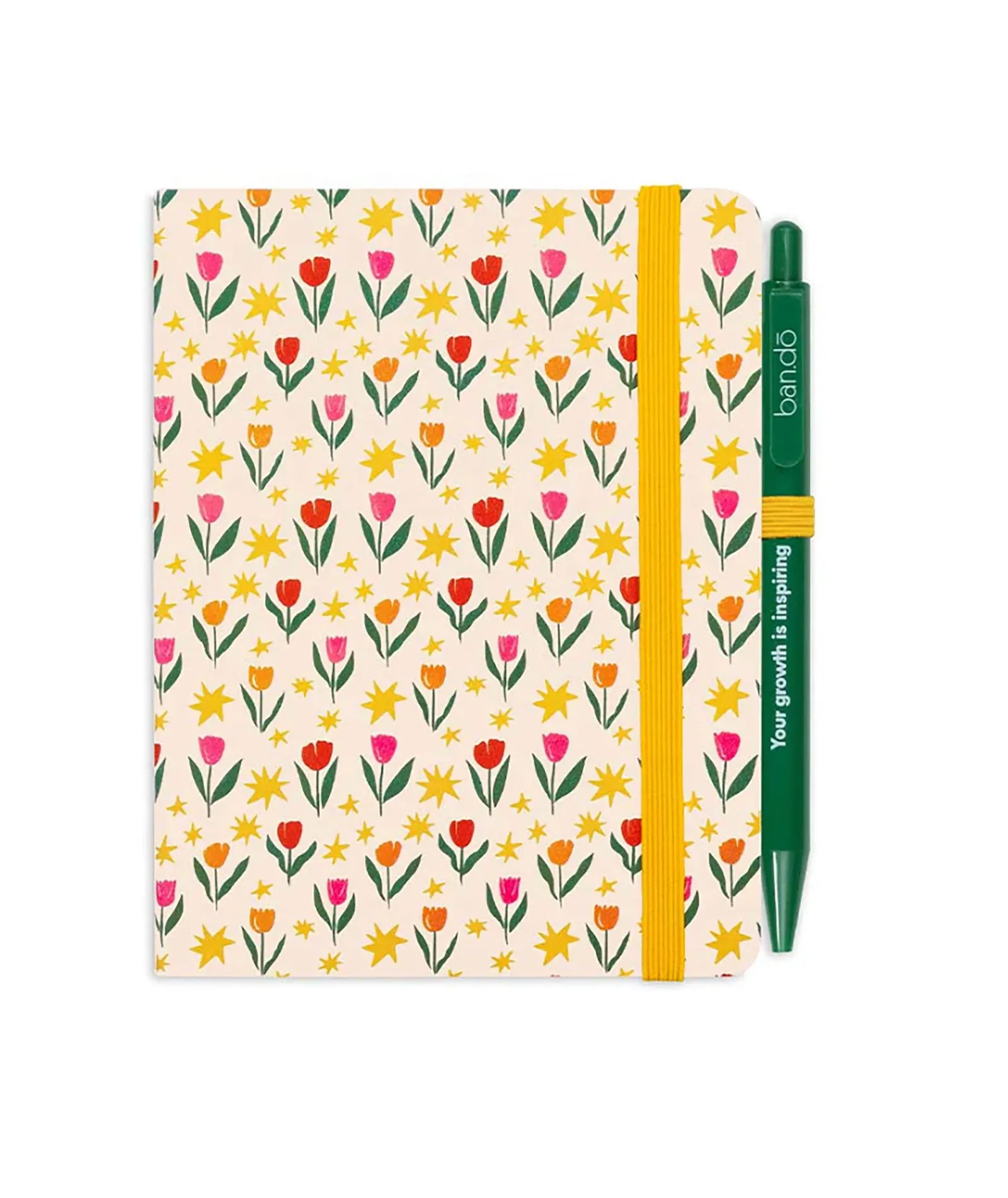 Ban.do Mini Notebook With Pen Tulips on Cream