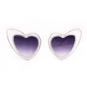 Bari Lynn Large Crystal Heart Sunnies