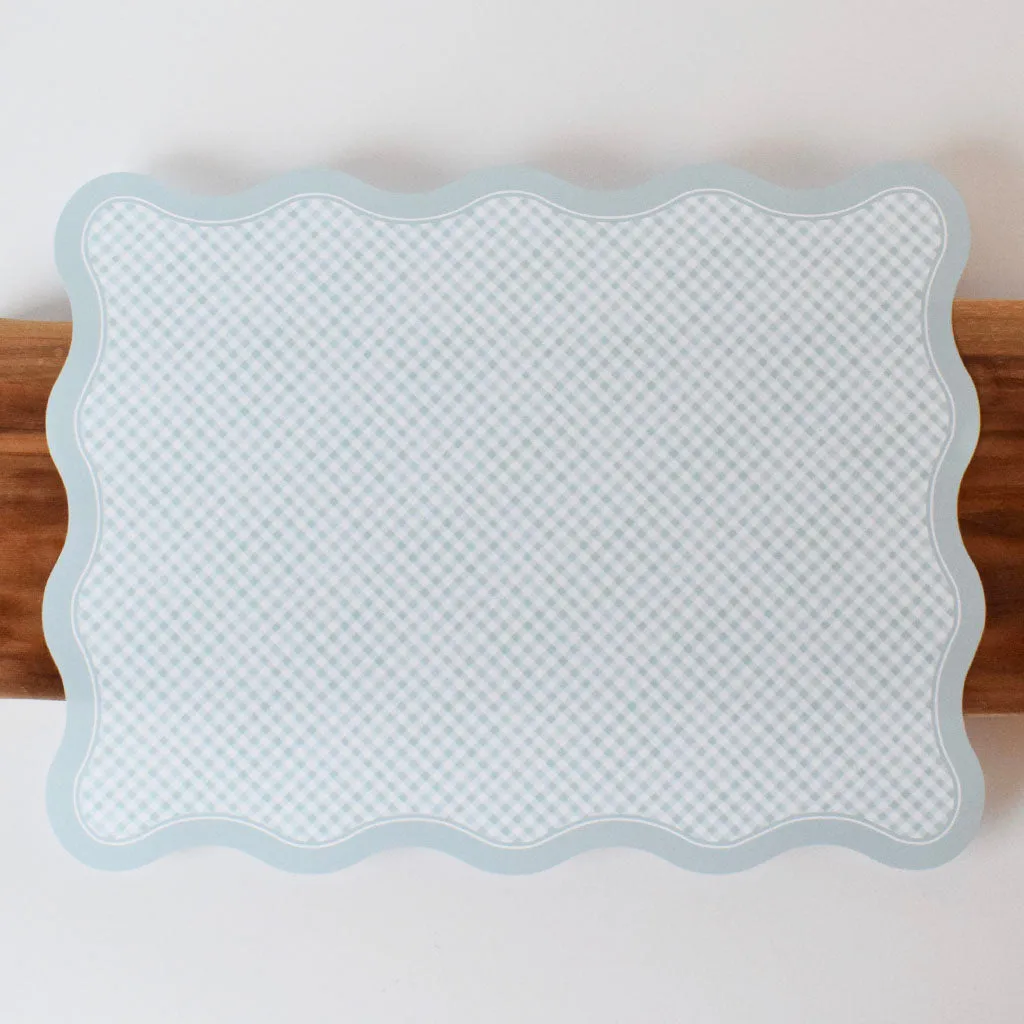 Blue Gingham Paper Placemats