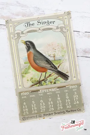 Calendar 1910-1911, The Singer, Robin - Singer (Vintage Original) - RARE