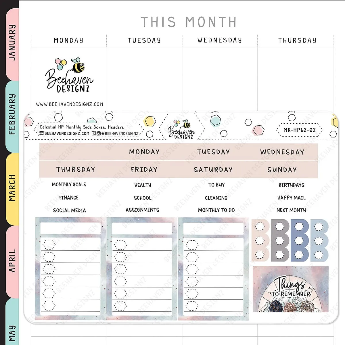 Celestial Happy Planner Monthly Kit