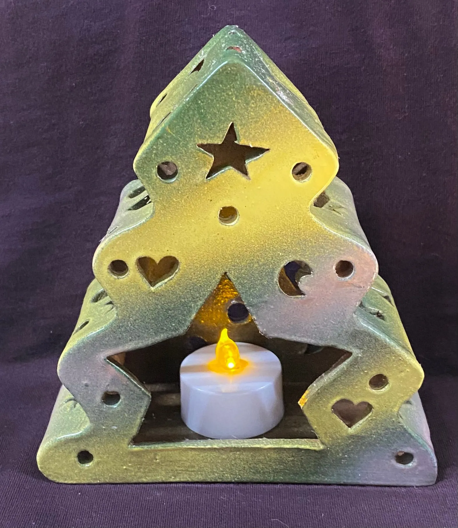 Ceramic Christmas Tree Shaped Candle Holder