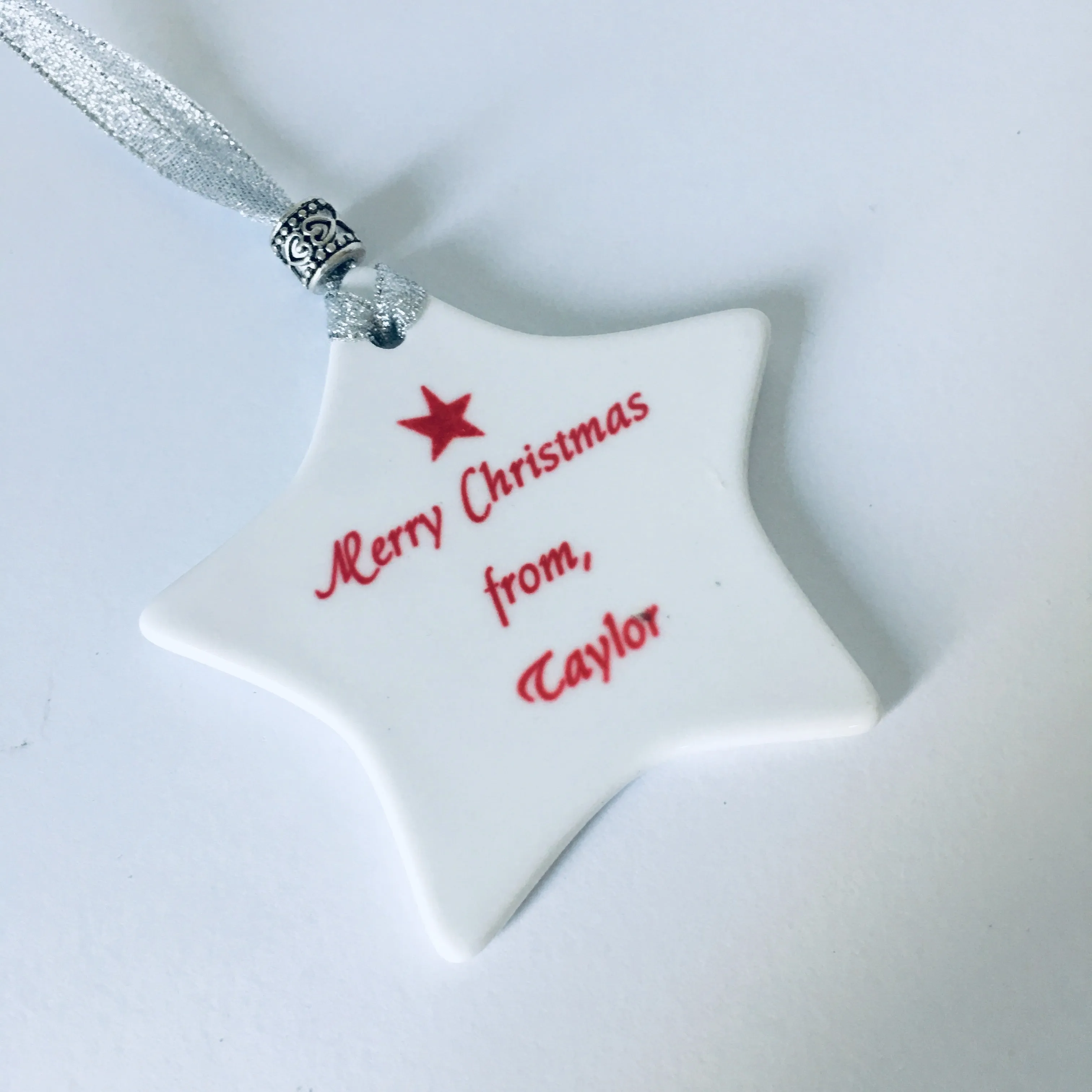 Ceramic Star Tree Decorations – Personalised