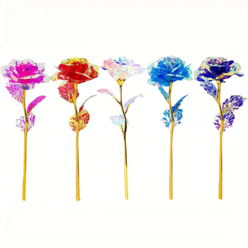 Clearance 5Pcs Colorful Luminous Rose Artificial Flower Unique Gifts For Girls Her