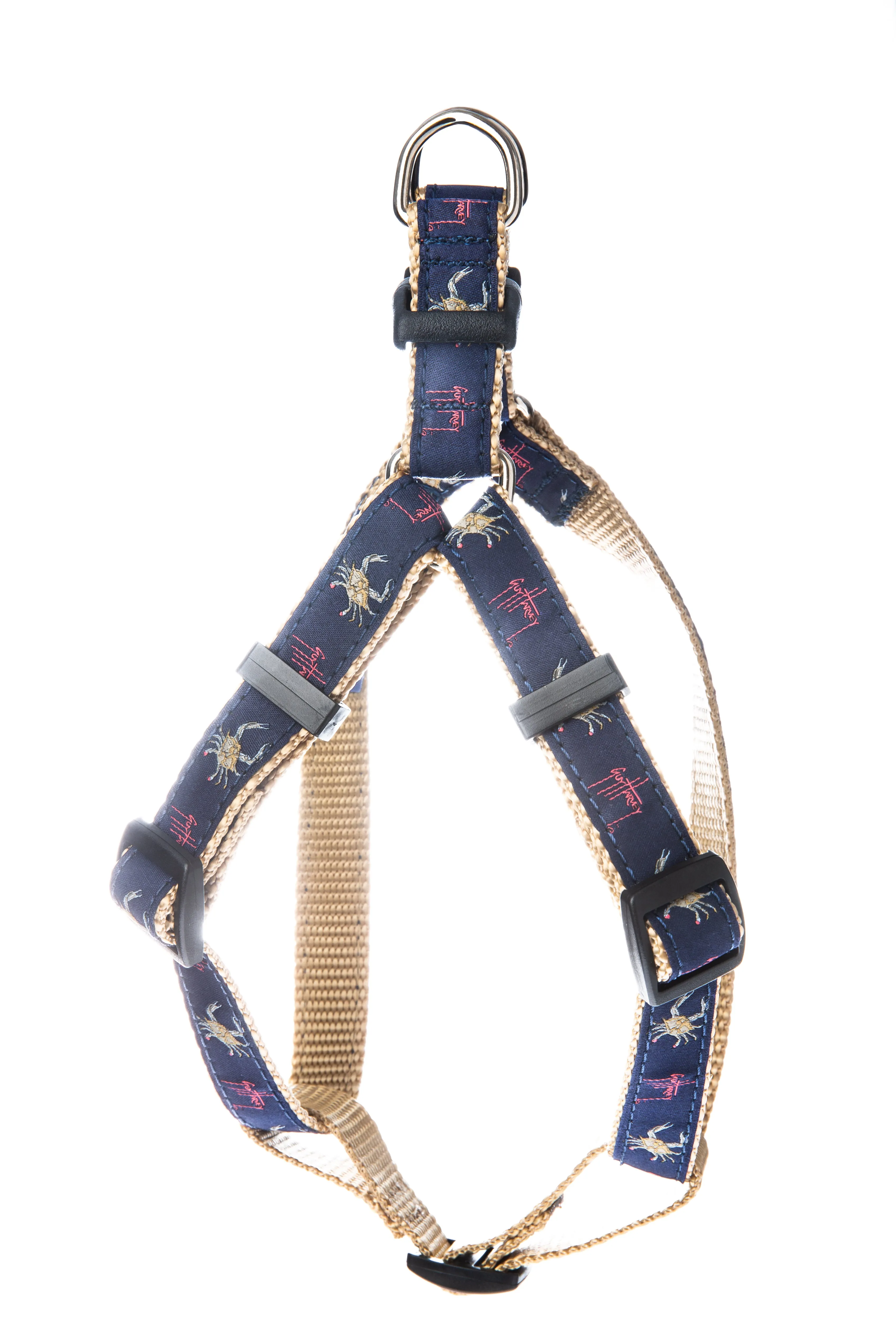 Crab on Navy Dog Harness