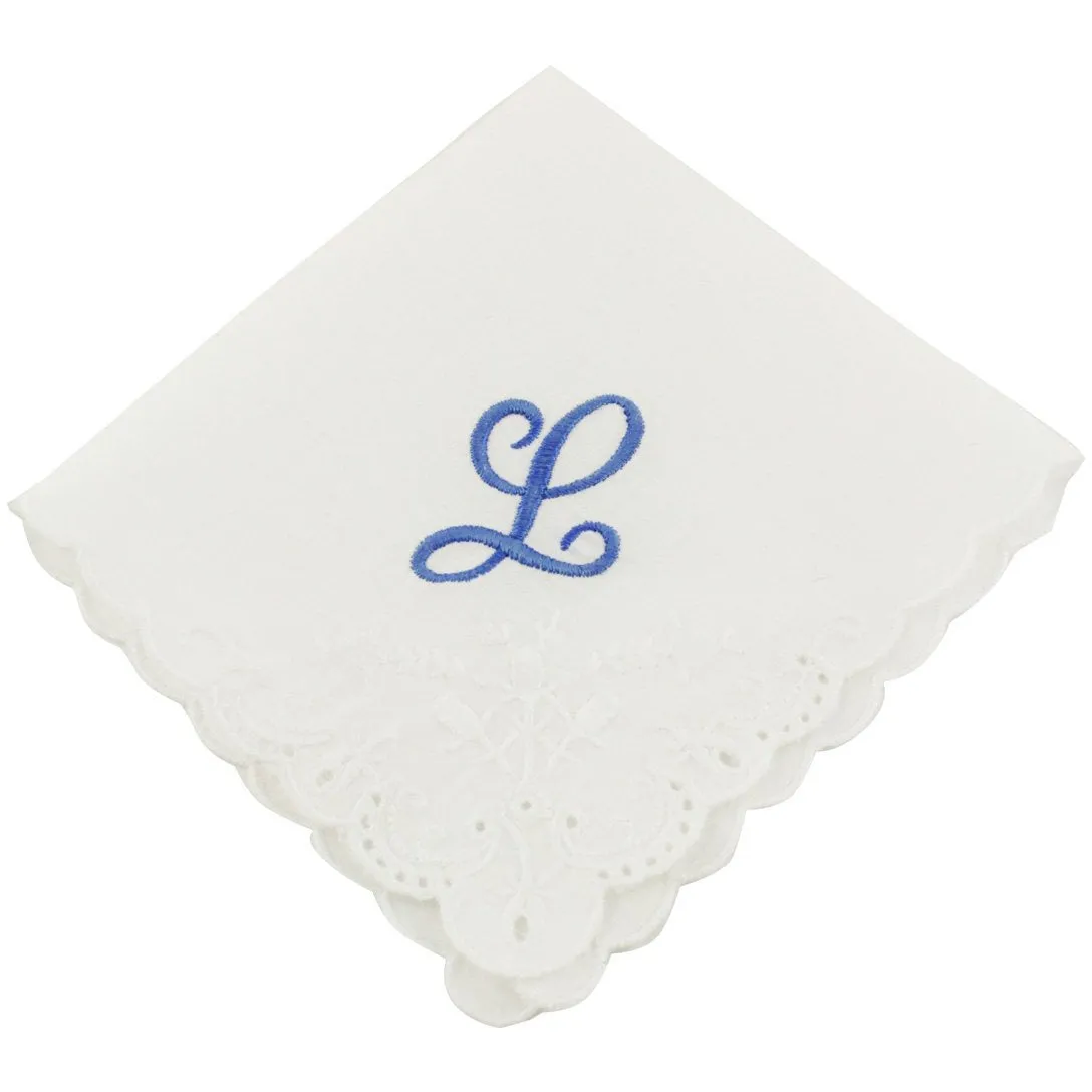 Cursive Monogram Wedding Handkerchief