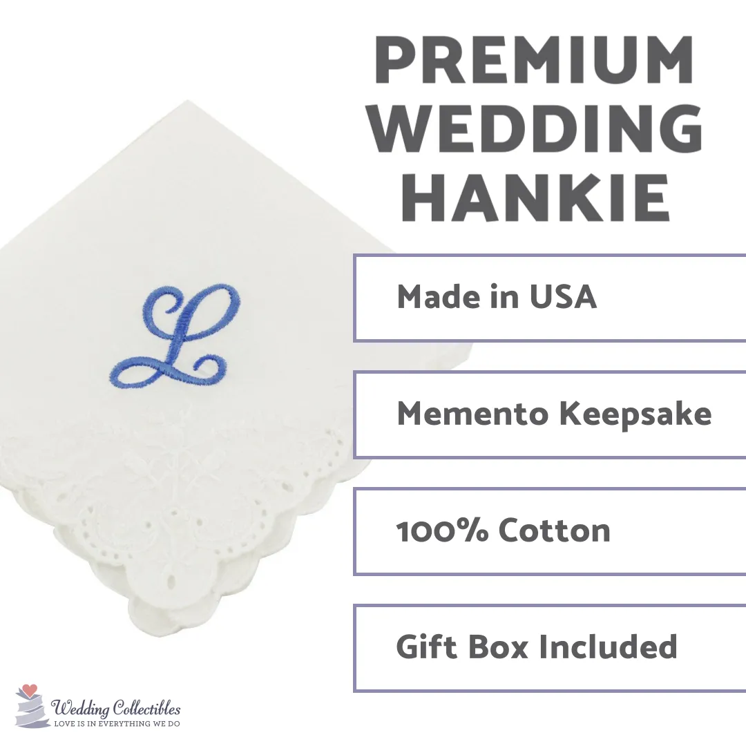 Cursive Monogram Wedding Handkerchief