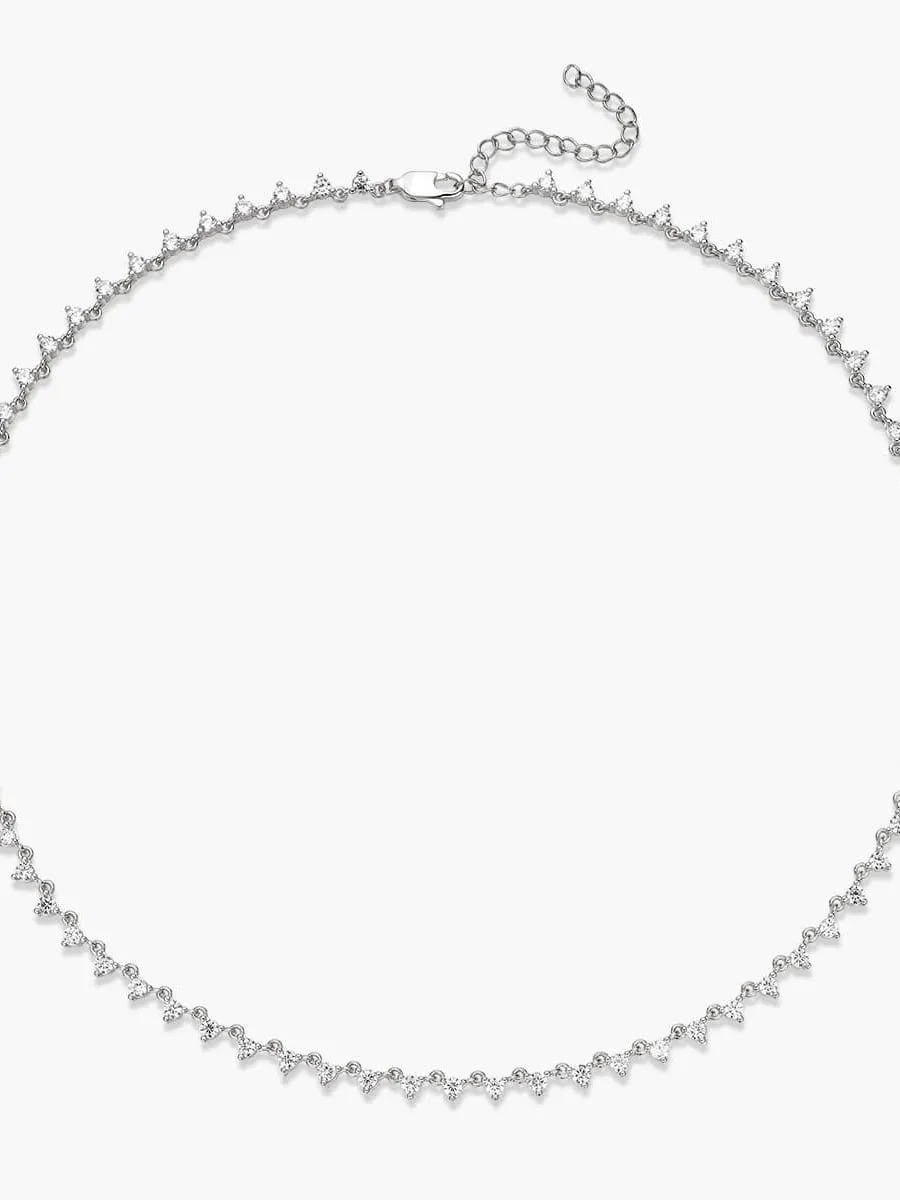 Day to Evening Necklace 925 Sterling Silver Cubic Zirconia Simulated Diamond Elegant Necklace