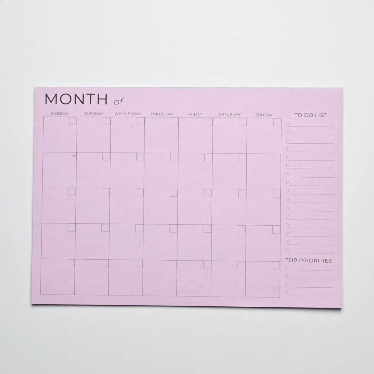 Eco-friendly Tree Free Monthly Jotter | Light Purple