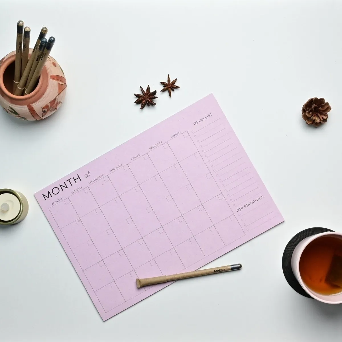 Eco-friendly Tree Free Monthly Jotter | Light Purple