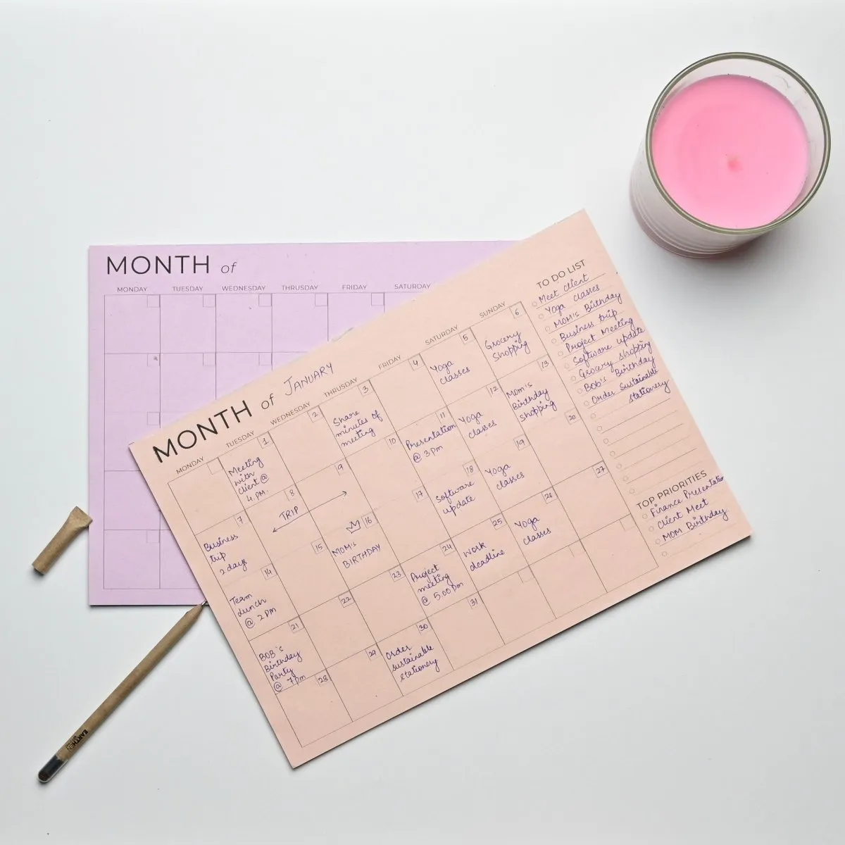 Eco-friendly Tree Free Monthly Jotter | Light Purple