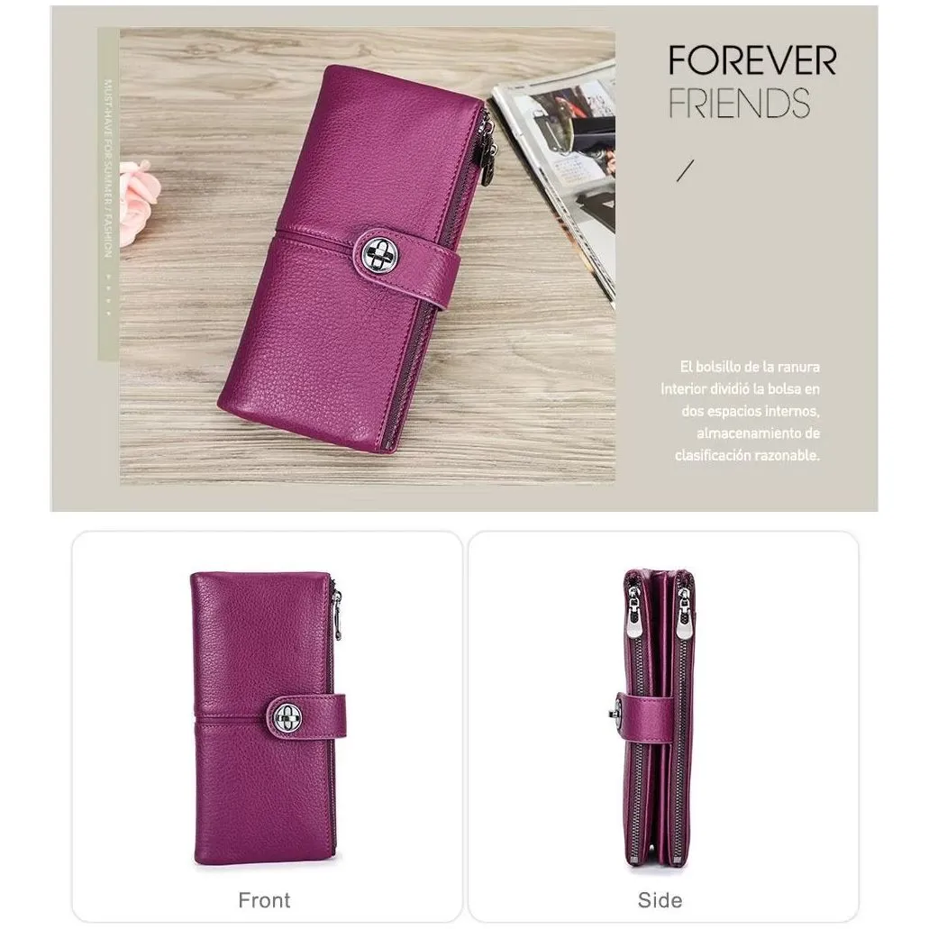 ElegantCow RFID Long Zipper Clutch Wallet