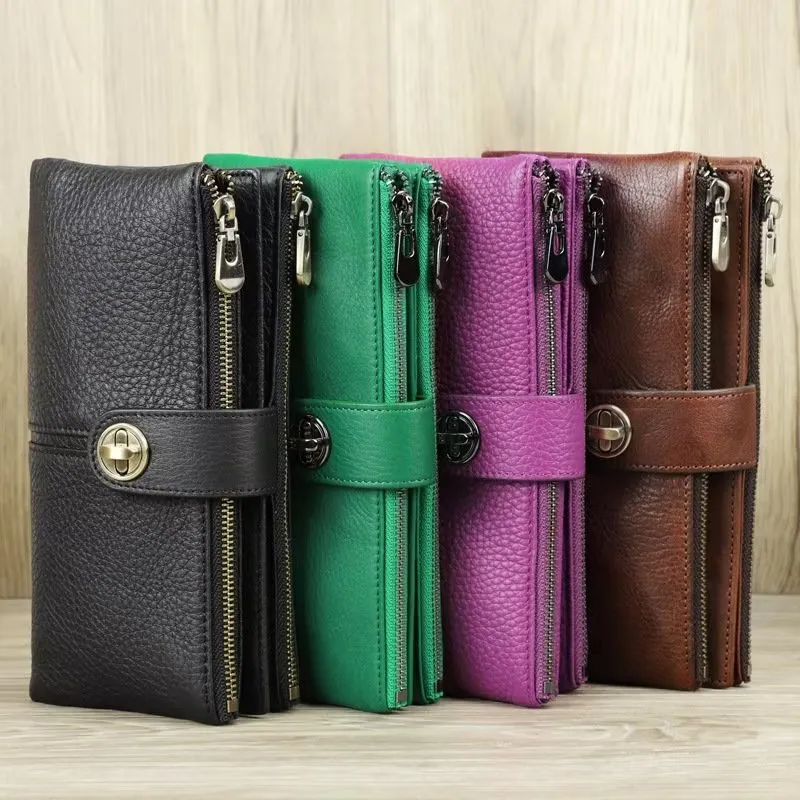 ElegantCow RFID Long Zipper Clutch Wallet