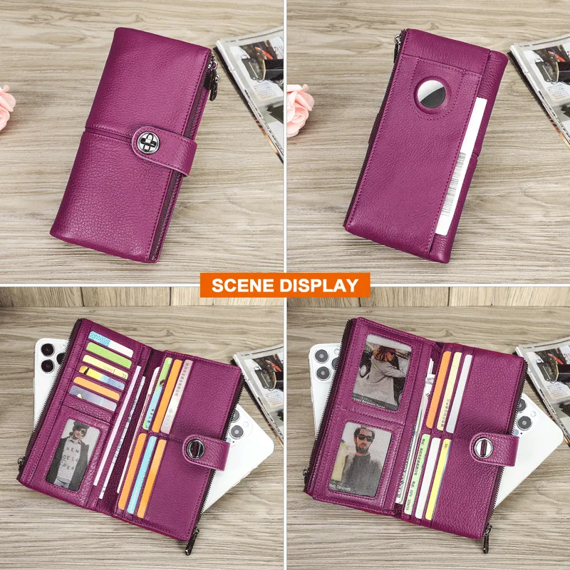 ElegantCow RFID Long Zipper Clutch Wallet