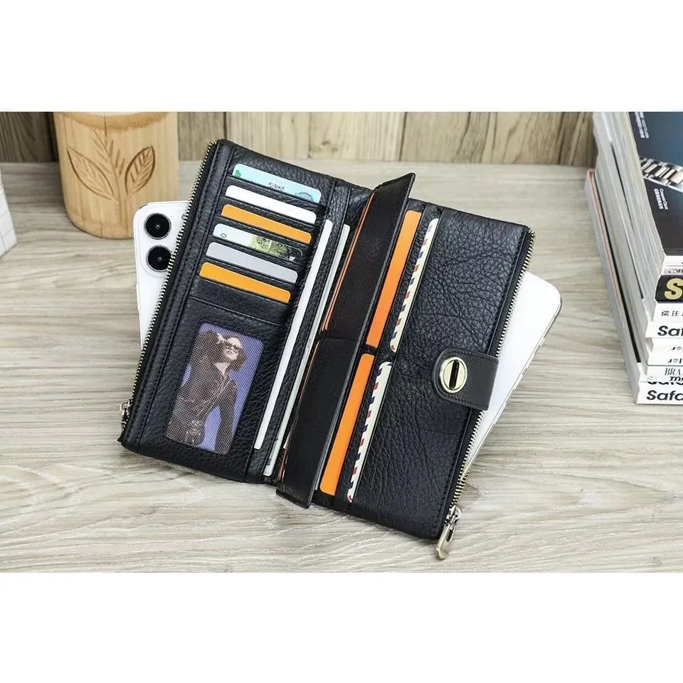 ElegantCow RFID Long Zipper Clutch Wallet