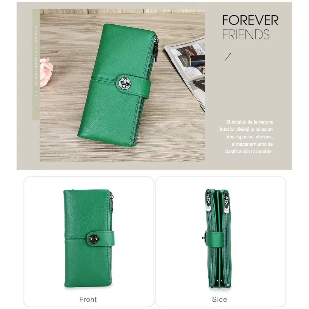 ElegantCow RFID Long Zipper Clutch Wallet