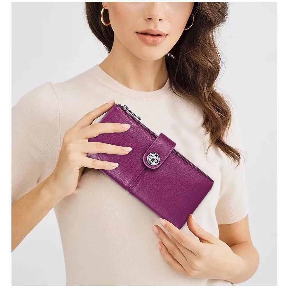 ElegantCow RFID Long Zipper Clutch Wallet