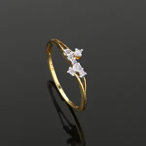 Estele american diamond and gold plated fancy stylish ring for women( non adjustable)