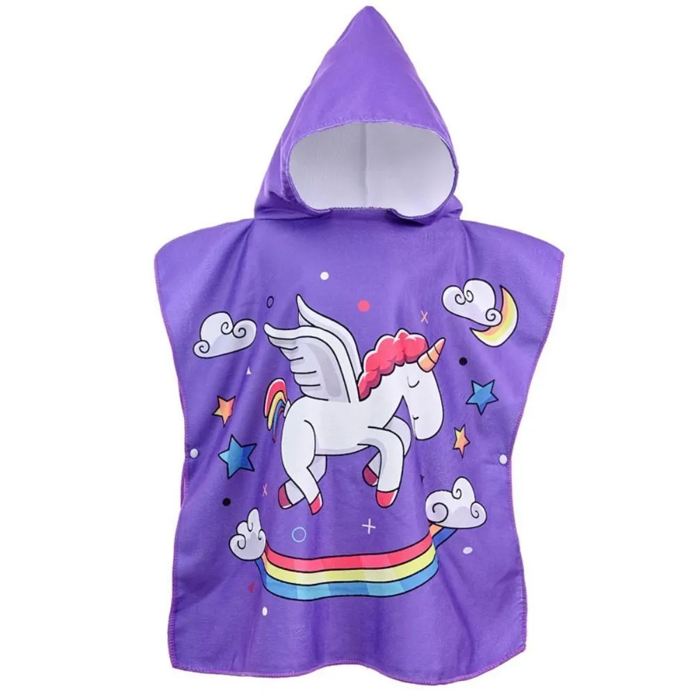 Fun and Playful - Adorable Cartoon Print Hooded Microfiber Baby Bath Towel