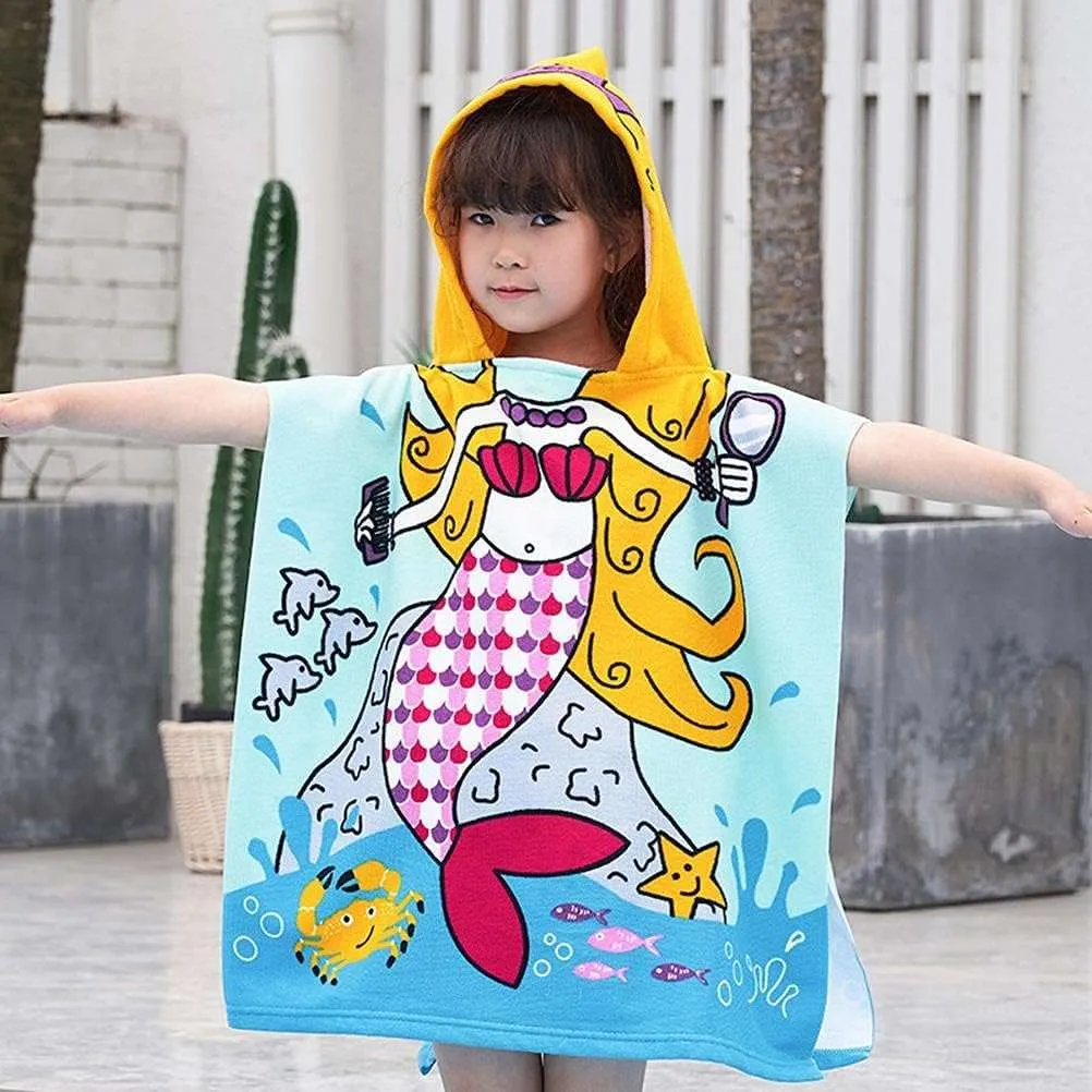 Fun and Playful - Adorable Cartoon Print Hooded Microfiber Baby Bath Towel