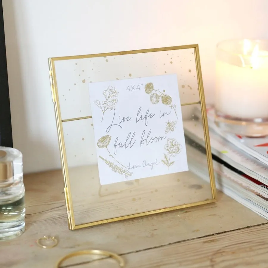 Gold Speckled Glass Photo Frame