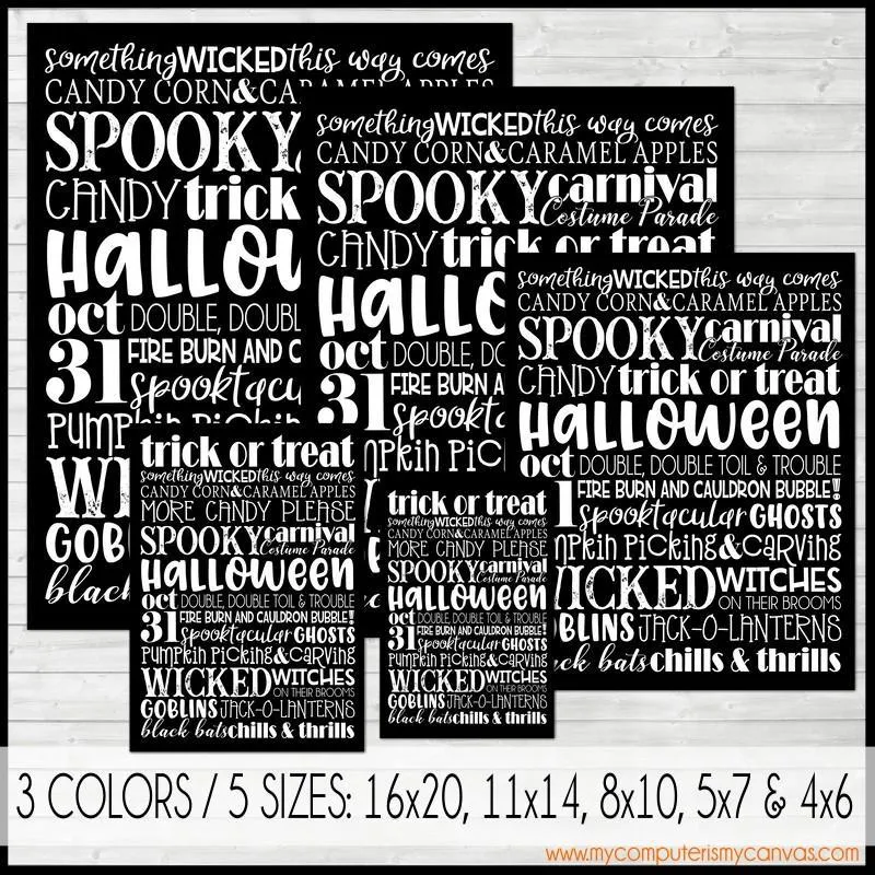 Halloween {October} SUBWAY ART PRINTABLE