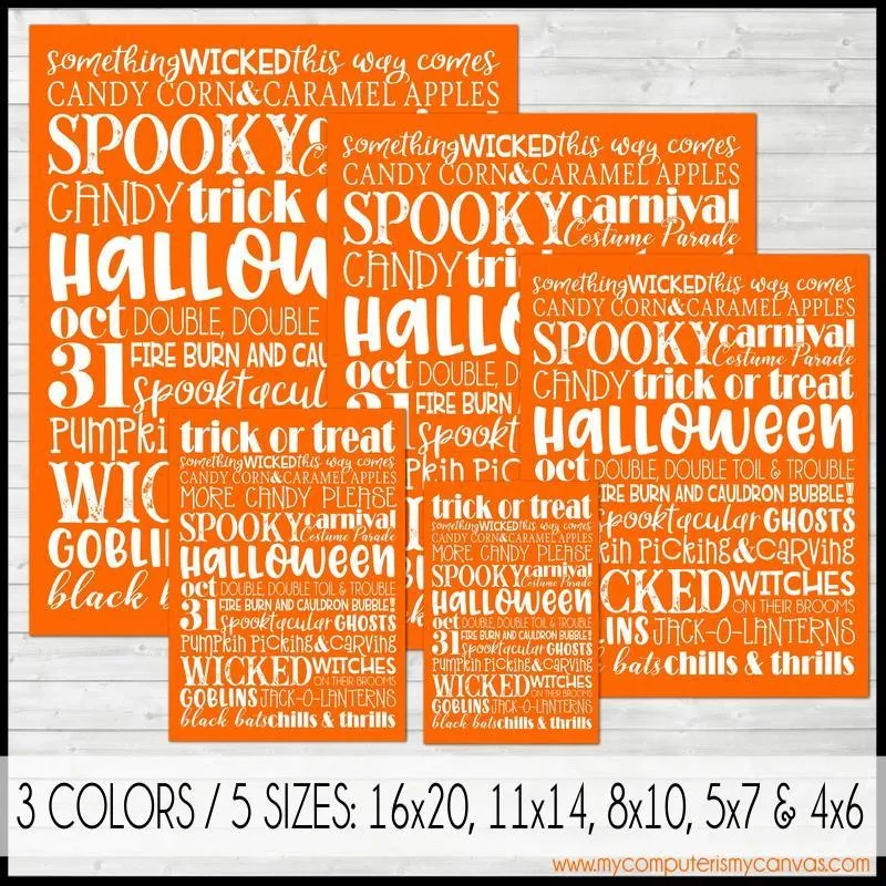 Halloween {October} SUBWAY ART PRINTABLE