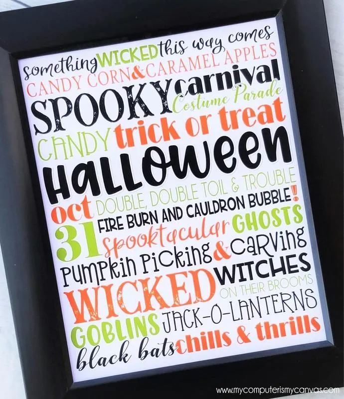 Halloween {October} SUBWAY ART PRINTABLE