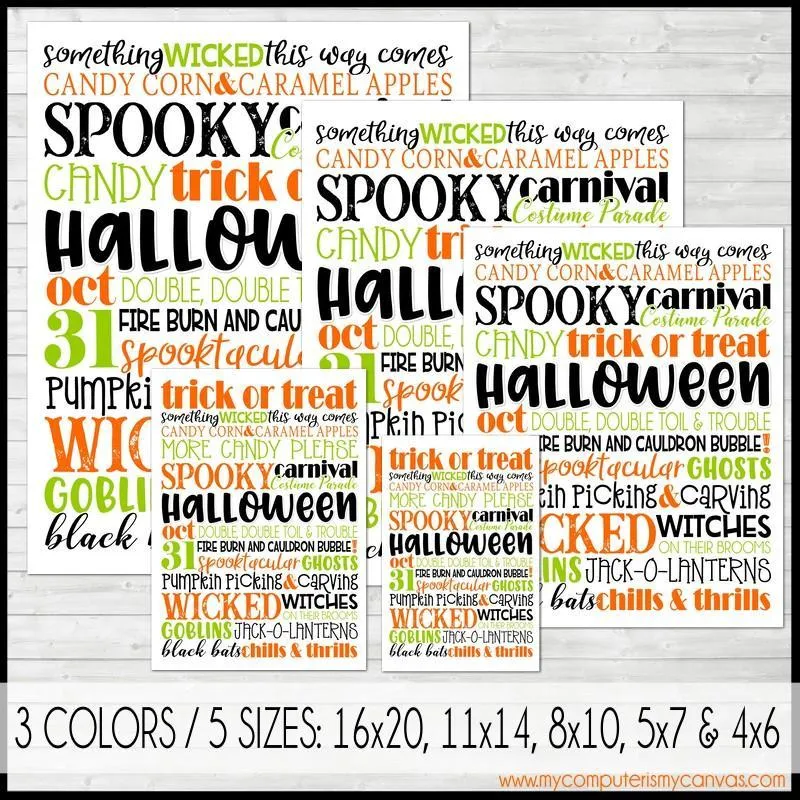 Halloween {October} SUBWAY ART PRINTABLE