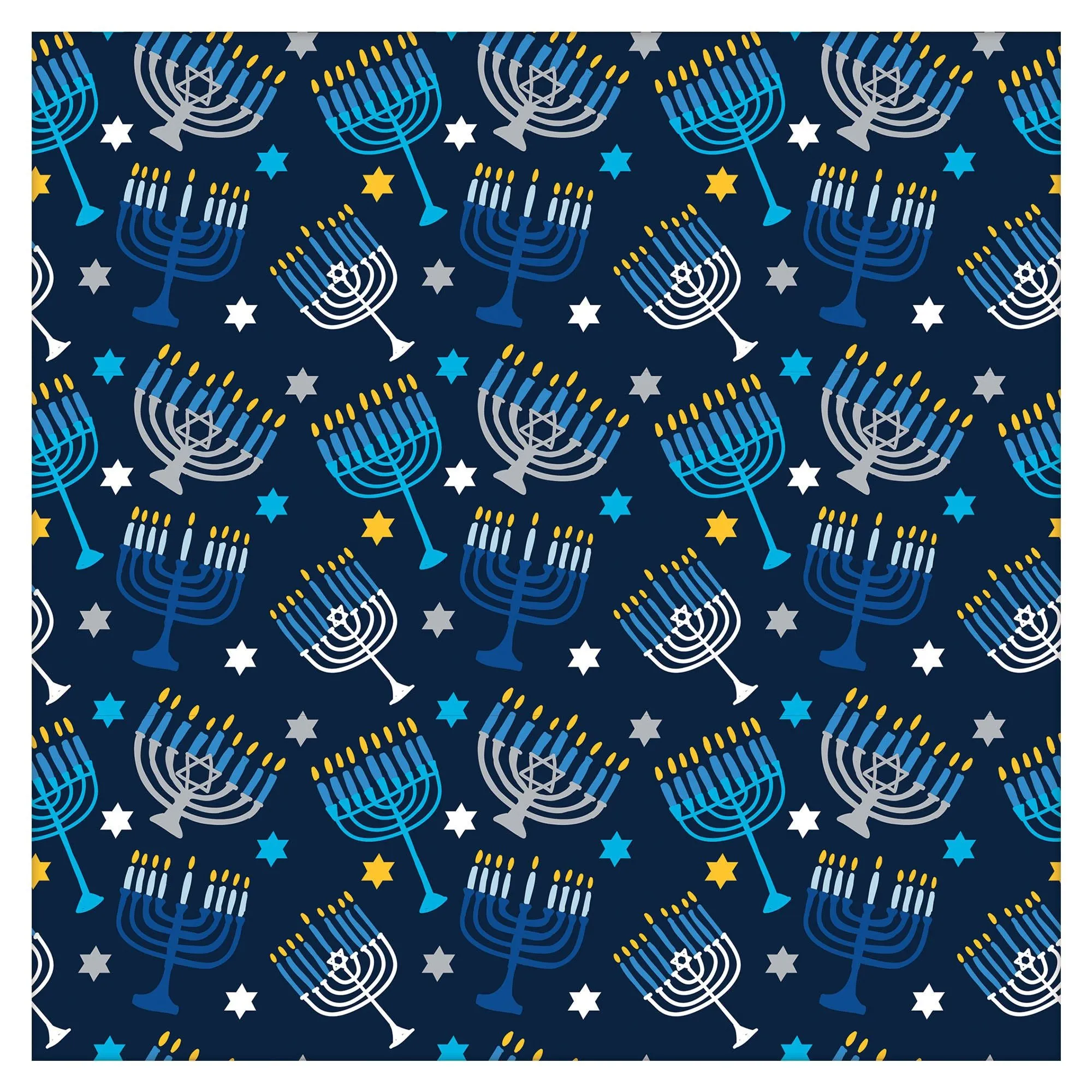 Hanukkah Gift Wrap with Menorahs