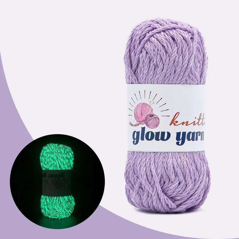 High Brightness Polyester Purple Glow-in-the-Dark Yarn