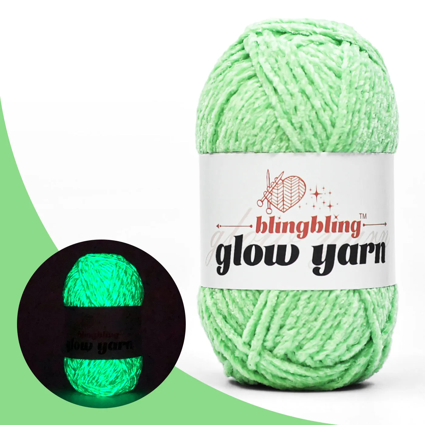 High Quality Green Glow-in-the-Dark Chenille Yarn