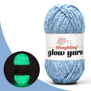 High Quality Navy Blue Glow-in-the-Dark Chenille Yarn