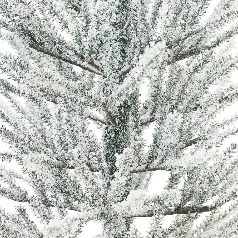 Holiday Time Snow Capped Green Fir Tree With Burlap Base