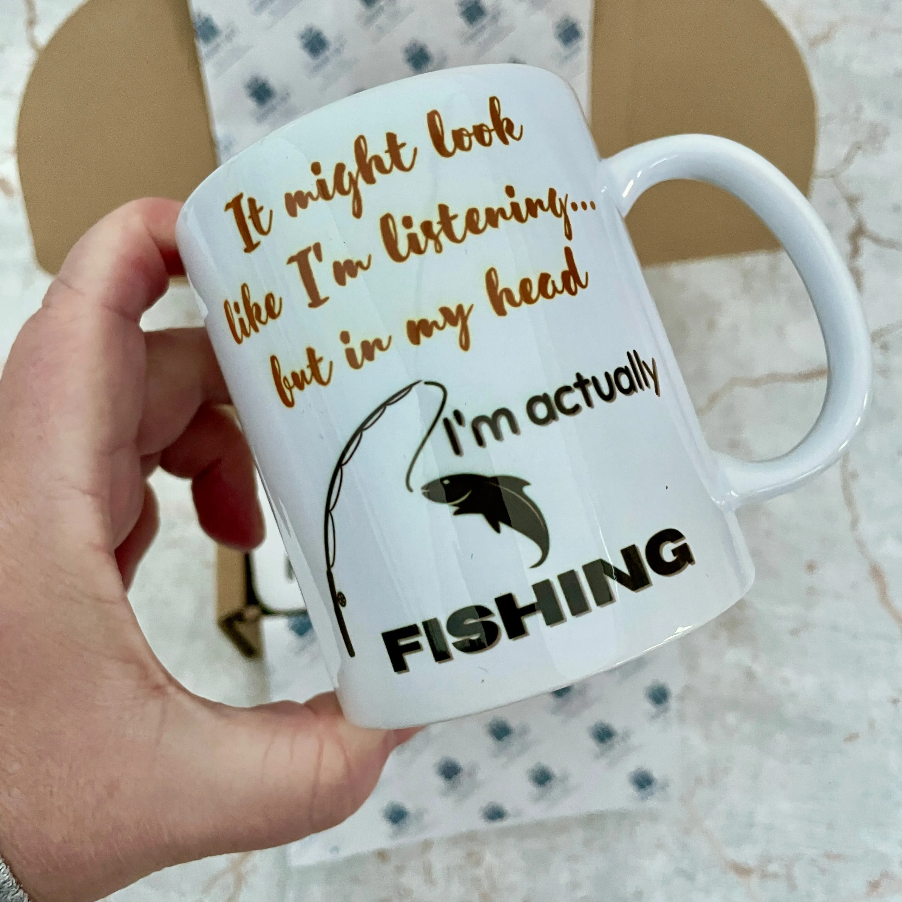 I'm Actually Fishing Mug & Coaster Set